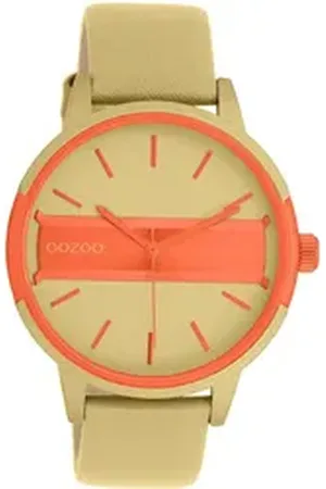Oozoo Quarzuhr Damen Armbanduhr olivgrün Analog, (Analoguhr), Damenuhr rund, groß (ca. 42mm) Lederarmband, Casual-Style grün