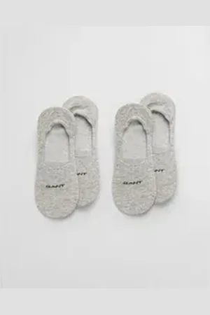 GANT Füßlinge INVISIBLE SOCKS 2-PACK mit Silikonbesatz am Fersenbereich grau 43-45