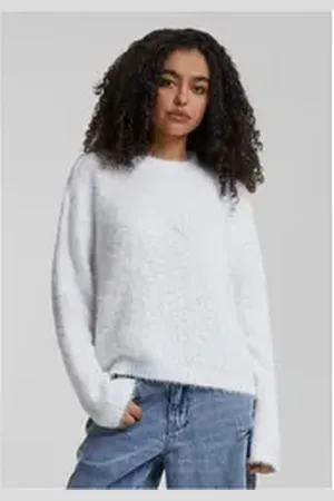 Urban classics Rundhalspullover Ladies Feather Mock Neck Sweater weiß XXL