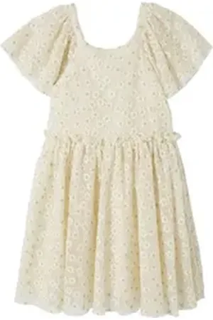 Vertbaudet Minikleid Festliches Mädchen Tüllkleid mit Stickerei weiß 110