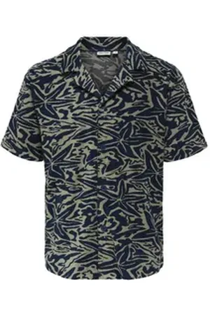 Only & Sons Poloshirt ONSEARL RLX SS RESORT SS SHIRT AOP blau XL