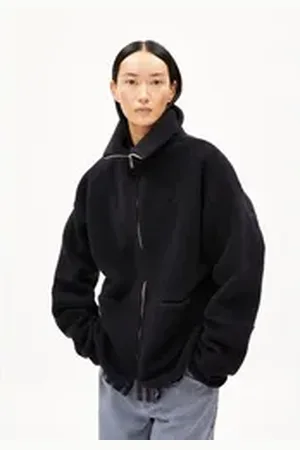 Armedangels Blouson ANAAWIL Damen Fleecejacke aus Bio-Baumwolle (1-St) Oversized Fit schwarz XL/44