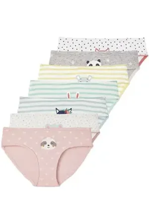 Vertbaudet Slip 7er-Pack Mädchen Slips mit Tiermotiven weiß 98/104