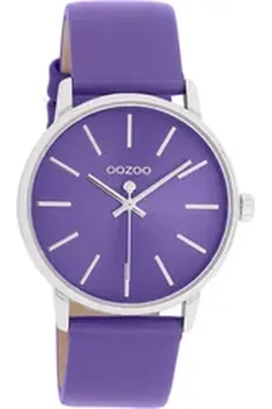 Oozoo Quarzuhr Damen Armbanduhr lila Analog, (Analoguhr), Damenuhr rund, mittel (ca. 36mm) Lederarmband, Casual-Style lila
