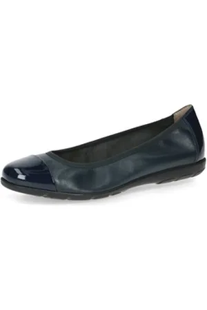 Caprice Ballerina Loafer, Slipper, Festtags Schuh mit Lack-Details blau 39 EU