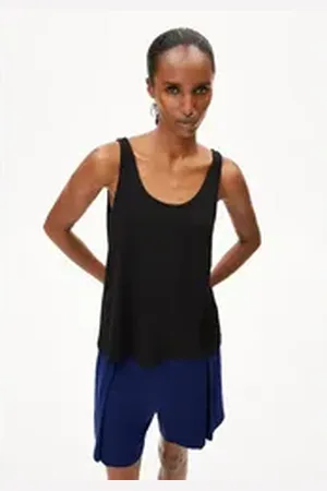 Armedangels Shirttop ASHRAANI SOLID Damen (1-tlg., Regular Fit) empty schwarz M/38/40