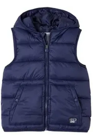 Vertbaudet Steppjacke Jungen Steppweste mit Kapuze & Recyclingmaterial blau 158/164