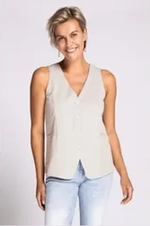 Zhrill Anzugweste LISO mit Knopfleiste beige XL