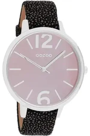 Oozoo Quarzuhr Damen Armbanduhr lila Analog, (Analoguhr), Damenuhr rund, groß (ca. 43mm) Lederarmband, Elegant-Style lila