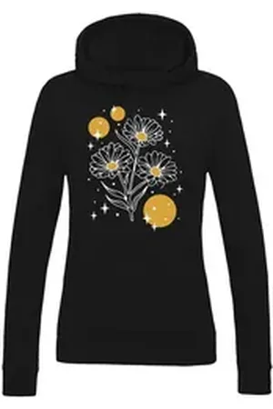 Youth Designz Kapuzenpullover Sparkling Flower Damen Hoodie Pullover mit fröhlichen Logo für Damen schwarz XL