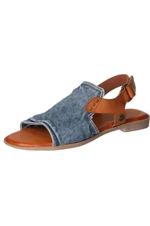 Mustang Shoes Sandale, Sommerschuh, Sandalette, Klettschuh, mit Klettverschluss blau|braun 43 EU