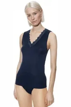 Mey Tanktop Top Daily Sense 55317 Deep Shadow (1 Stück, 1-tlg., 1 Stück) blau L/XL
