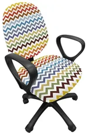 Abakuhaus Bürostuhlhusse dekorative Schutzhülle aus Stretchgewebe, Bunt Ostern Chevron Zigzag bunt