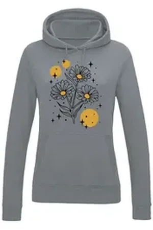 Youth Designz Kapuzenpullover Sparkling Flower Damen Hoodie Pullover mit fröhlichen Logo für Damen grau XL