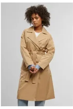 Urban classics Kurzjacke Ladies Trenchcoat beige|braun 4XL