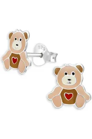 Monkimau Ohrring-Set Teddy Bär Kinder Ohrringe aus 925 Silber, Hypoallergen