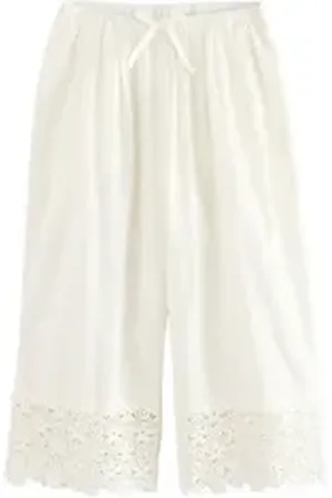 Next Palazzohose Verzierte Hose mit weitem Bein aus 100 % Baumwolle (1-tlg) weiß 158 (13 J.)