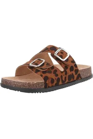 Ital-Design Komfortable Sommerschuhe mit verstellbaren Riemen Pantolette (89322775) Flach Pantoletten in Braun braun 40 EU