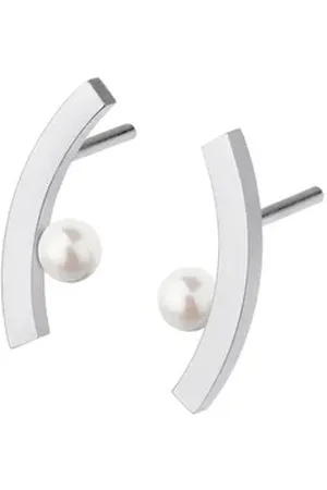 ERNSTES Paar Ohrstecker Ohrringe Edelstahl / SW-Perle E561