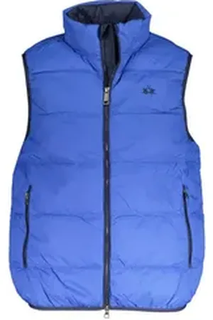La Martina Outdoorjacke Blaue Herren-Weste mit Kontrastdetails und Stickerei - Ärmellos XL