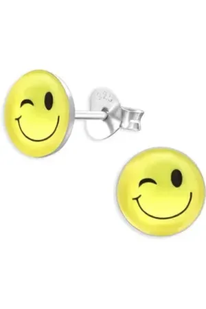 Monkimau Ohrring-Set Emoji Kinder Ohrringe aus 925 Silber, Hypoallergen