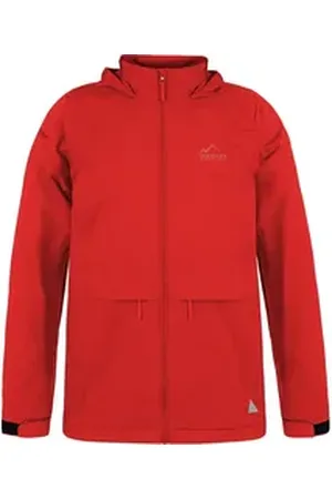 Normani Regenjacke Kinder Regenjacke ungefüttert mit Reflektoren Wasserdichte Kinderjacke mit Kapuze für Jungen und Mädchen rot L