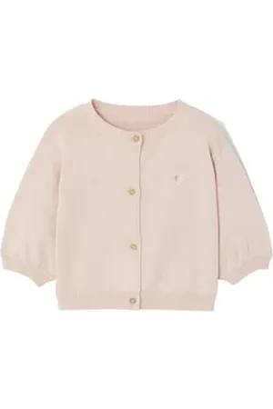 Vertbaudet Strickjacke Baby Cardigan mit Herzstickerei BASIC rosa 74