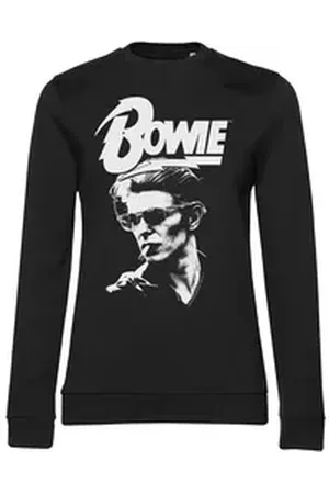 David Bowie Rundhalspullover Smoking Portrait Girly Sweatshirt schwarz S