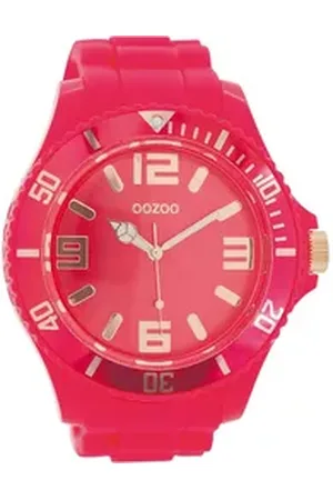Oozoo Quarzuhr Damen Armbanduhr blau Analog, (Analoguhr), Damenuhr rund, extra groß (ca. 48mm) Silikonarmband, Fashion-Style lila