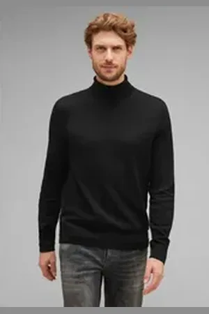 Street one MEN Stehkragenpullover in Melange Optik schwarz 3XL (48)