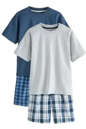Next Pyjama Karierte Pyjamas, 2er Pack (4 tlg) blau 122 (7 J.)