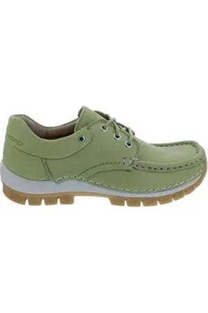 Wolky Fly 0470120-704, Velvet leather (Glattleder), Light green, Halbs Schnürschuh grün 39 EU