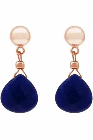 Gemshine Paar Ohrhänger Chalcedon Tropfen rosa