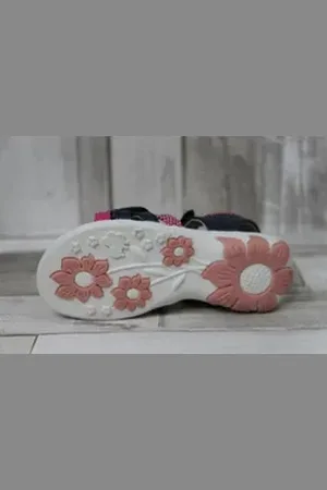 LICO Mädchen Klett-Sandale dunkelblau-pink mit Schmetterlingen 29 Sandale