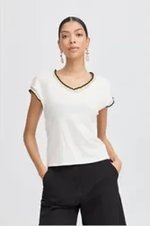 B YOUNG V-Shirt BYRYA Casual T-shirt beige L