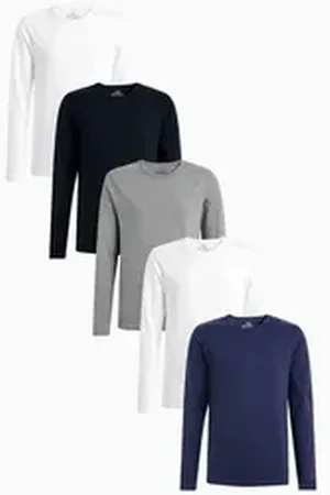 Next Langarmshirt Shirts, 5er-Pack (5-tlg) weiß XS (Normallänge)