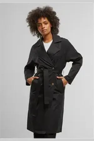 Urban classics Kurzjacke Ladies Trenchcoat schwarz 4XL