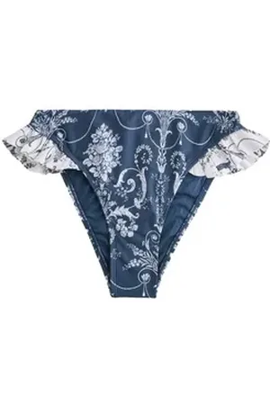 Laura Ashley Bikini-Hose Bikinihose mit Rüschen (1-St) blau 48