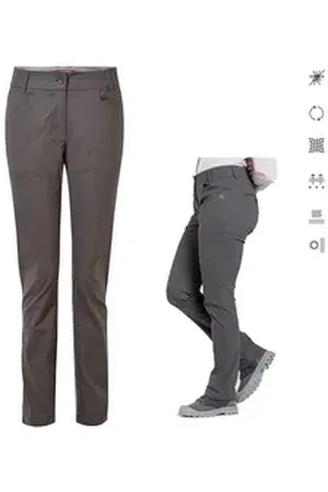 Craghoppers Leggings - Damen NosiLife Stretch Reise Trekkinghose Clara S, grau 40/L