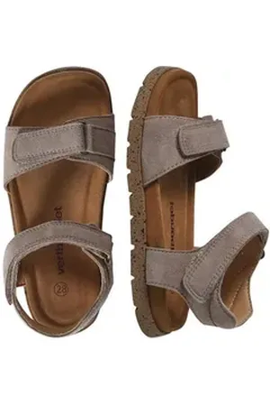 Vertbaudet Kinder Leder-Sandalen mit Klettriemchen Sandale beige 26 EU