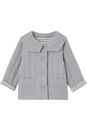 Vertbaudet Strickjacke Baby Jacke, Wattierung Recycling-Polyester blau|grau 62