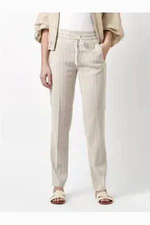 Rosner Chinohose May_446 mit dezenten Streifen beige 40L30