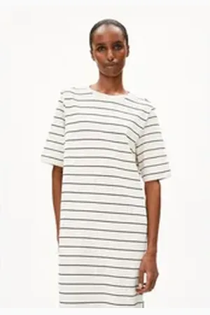 Armedangels Jerseykleid XELINAA FINE STRIPE Damen Heavyweight Jerseykleid aus recyceltem Baumwoll Mix bunt M/38/40