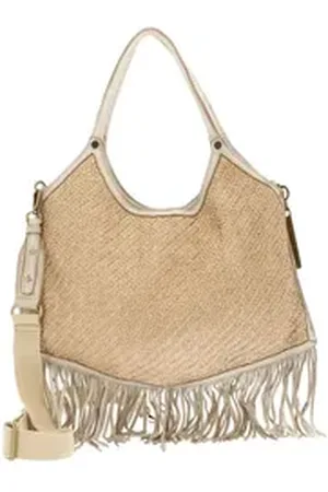 Caterina Lucchi Schultertasche Agata Pentagon Shopping Bag, aus echtem Kalbsleder beige