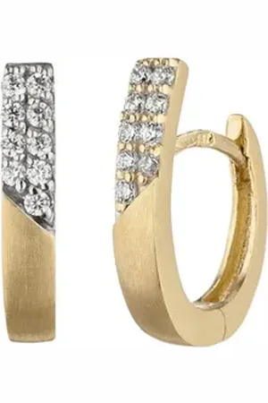 Jobo Paar Creolen, 333 Gold mit 18 Zirkonia gelb|goldfarben