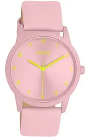 Oozoo Quarzuhr Damen Armbanduhr hellrosa Analog, (Analoguhr), Damenuhr rund, mittel (ca. 38mm) Lederarmband, Casual-Style rosa