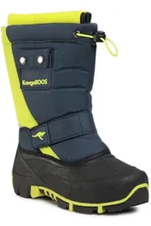 KangaROOS Schneeschuhe Kanga- Bean II 18416 000 4054 S Dk Navy/Lime Schnürschuh blau 29 EU