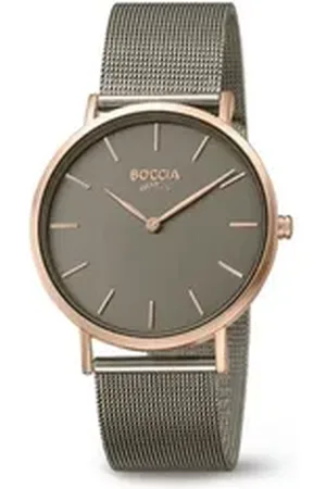 Boccia Titanium Boccia Chronograph Boccia Damen-Uhr 3273-08 Titan mit Milanaiseband grau