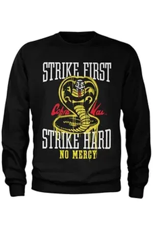 Cobra Kai Rundhalspullover Strike First Strike Hard No Mercy Sweatshirt schwarz L