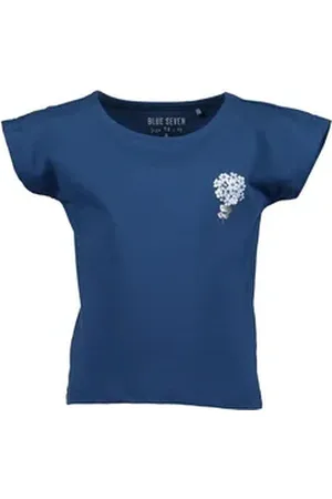 Blue Seven T-Shirt Mädchen T-Shirt Blumen blau (1-tlg) blau 104
